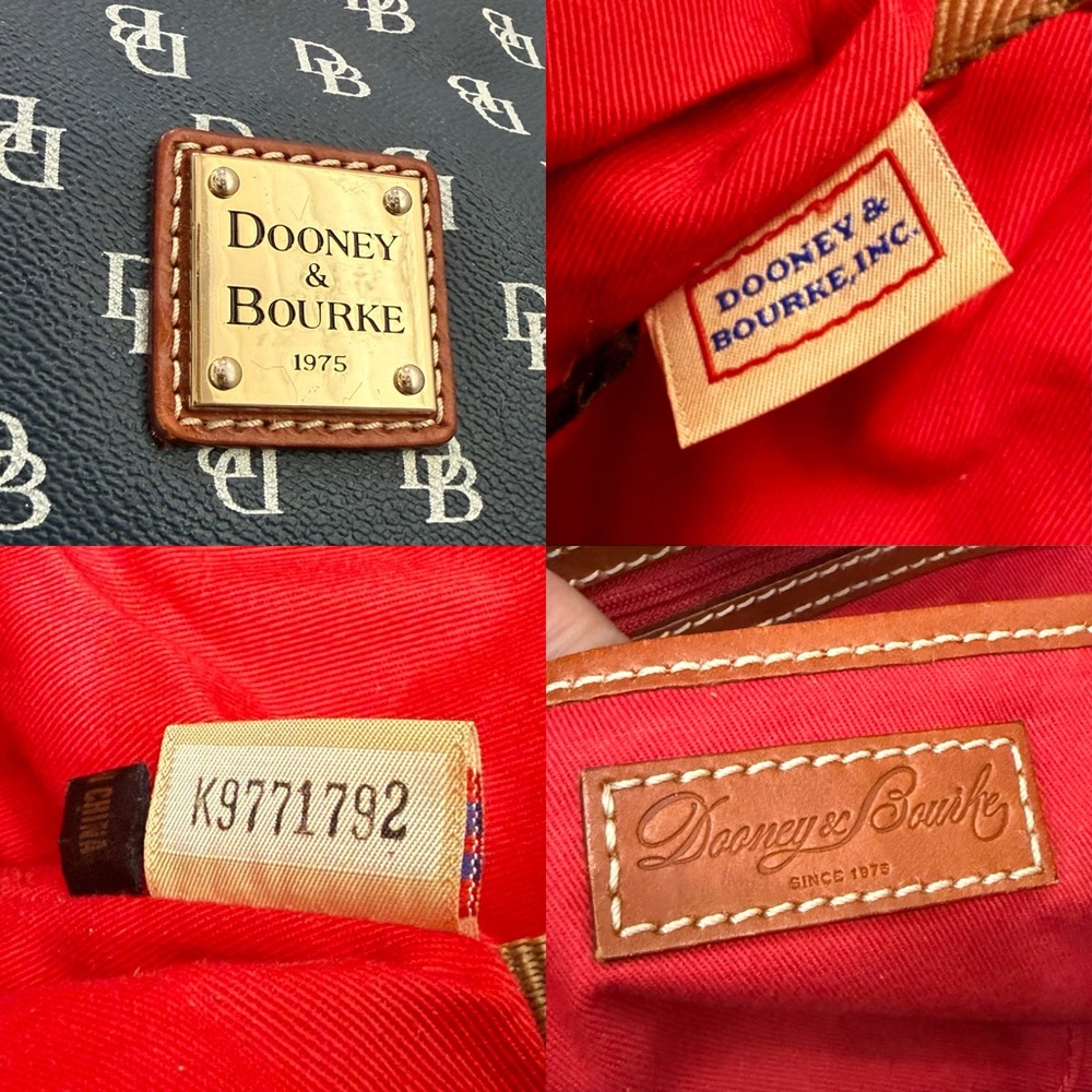 Dooney & Bourke Gretta Leisure Signature Monogram Navy Coated Canvas Large Tote - Picture 16 of 16